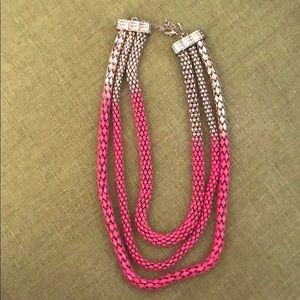 Gold and pink ombré necklace